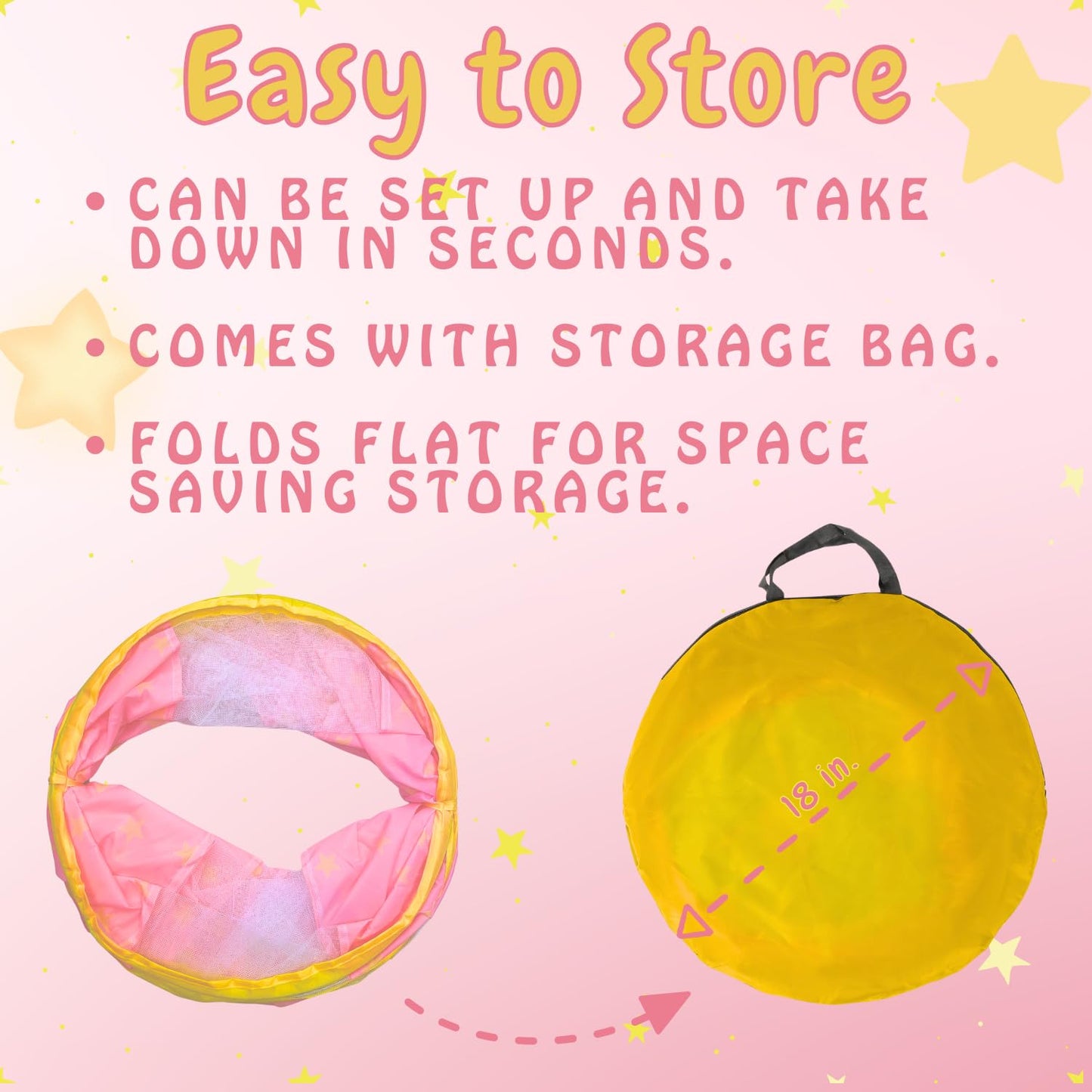 Play Tunnel For Toddlers 1-3, Tunnel For Kids To Craw Through Sensory Toys For 1 Year Old Boy Girl Babies Kids, Indoor, Pink Sta