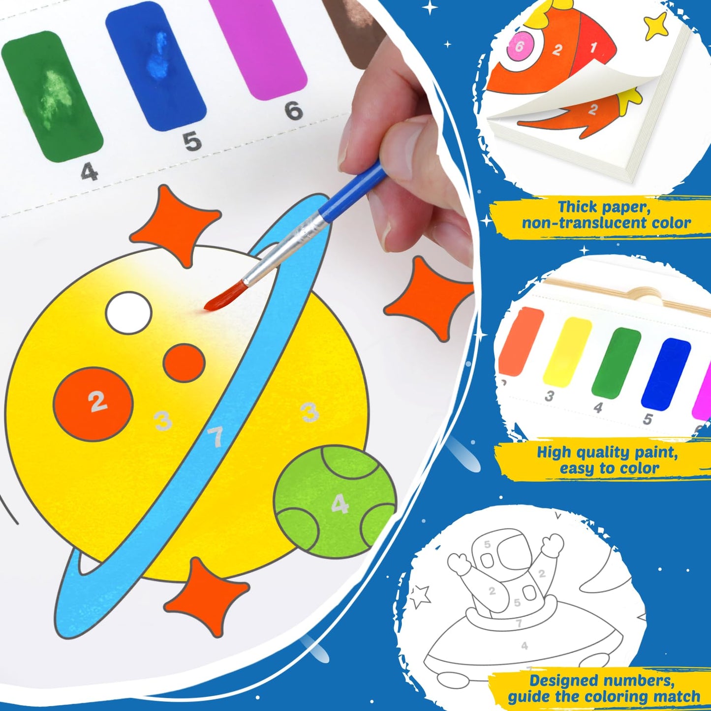 Paint With Water Books For Toddlers - Watercolor Painting Book And Drawing Art Paper For Kids Mess Free Craft Supplies Toy For K