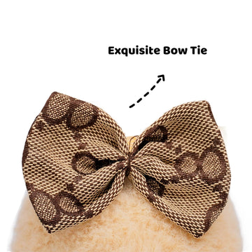 LYBHYQTII Clothes Compatible with 17cm Dolls enhanced Dolls Accessories 2 Piece Set Including Chic Grid Spaghetti-Strap Dress and Bow High-End Fashion Outfit for Play & Display - Brown