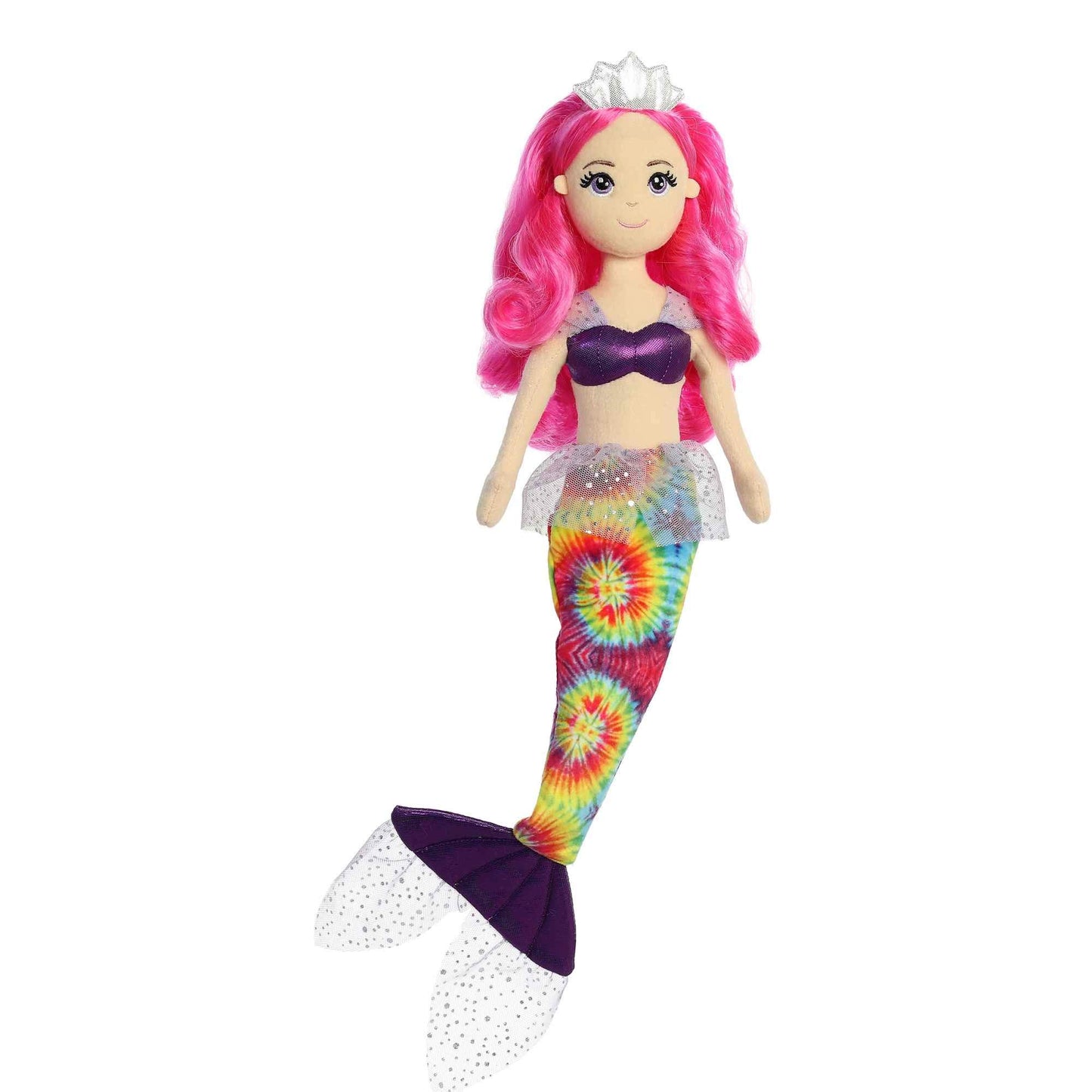 Aurora® Enchanting Sea Sparkles™ Tie Dye Sparkles™ Melody Stuffed Doll - Imaginative Play - Magical Companions - Multicolor 18 Inches