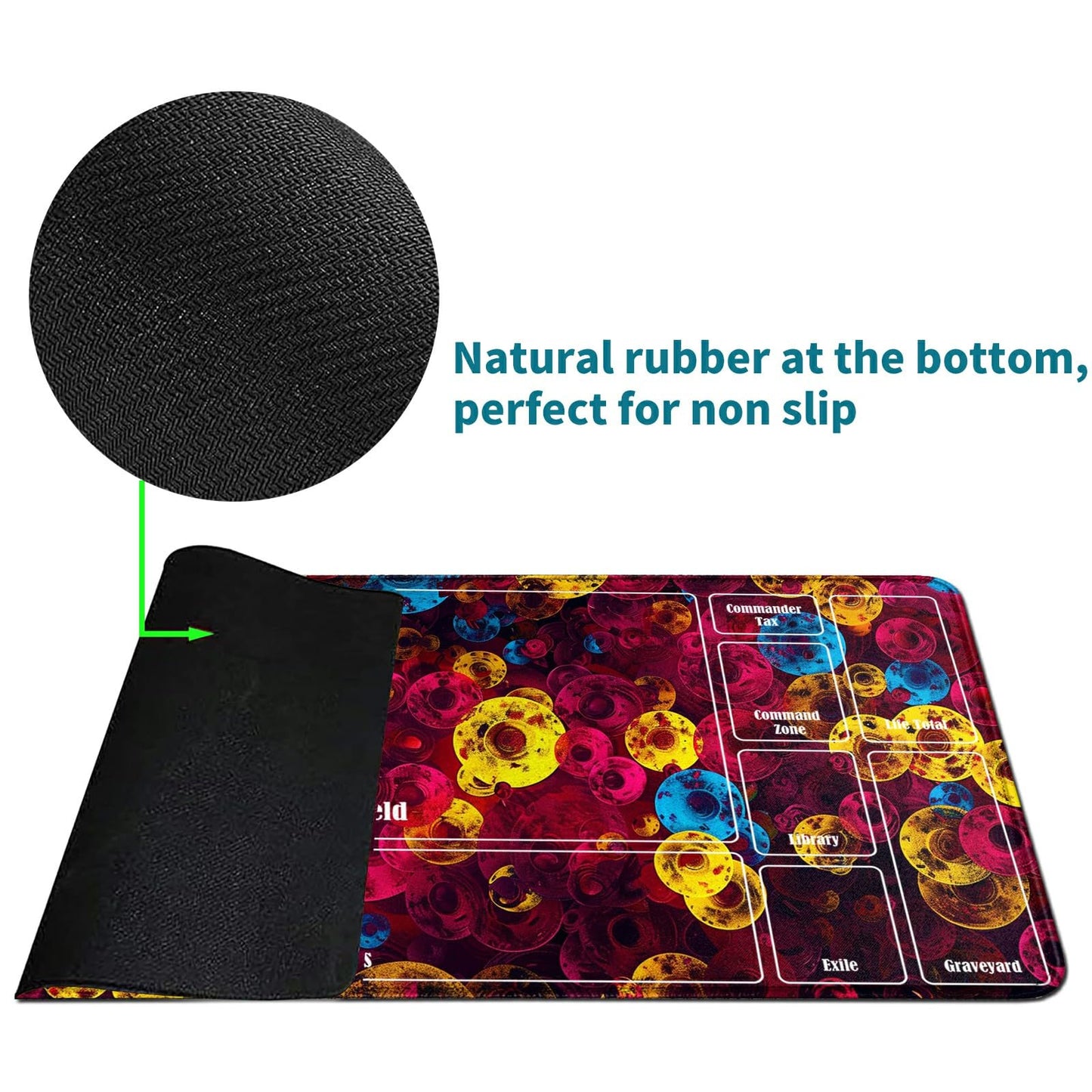 Rwutytiul Roses Card Playmat 24 X 14 Inch With Tube Bag, Card Gameplay Playmat With Zones Commander Deck Board Mtg Rpg Ccg Tcg C