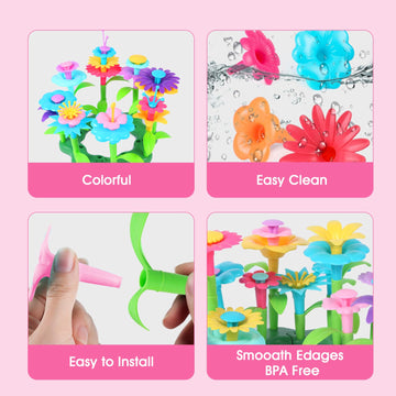 Yevior Gifts Toys For Girls Flower Garden Building For Kids Age 3, 4, 5, 6, 7 Year Old,Toys Gifts For Toddlers Play Set Educatio