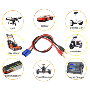 Woodguilin Ec3 Connector Plug,Ec3 Male Connector To 4Mm Banana Connector Battery Charger Adapter With 12Awg 30Cm Cable Wire For