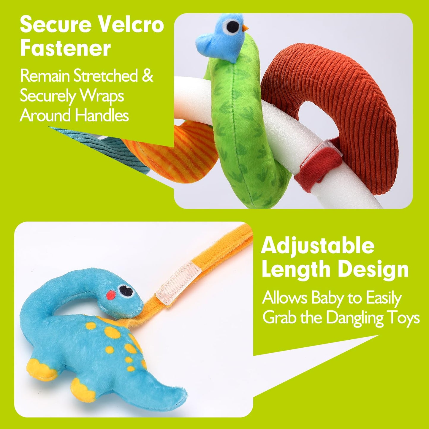 Hahaland Car Seat Toys For Babies 0-6 Months Boy - Baby Toys 0-6 Months - Rattle, Mirror, Crinkle, Squeaky, Developmental Carseat Stroller Travel Easter Toys For Infants