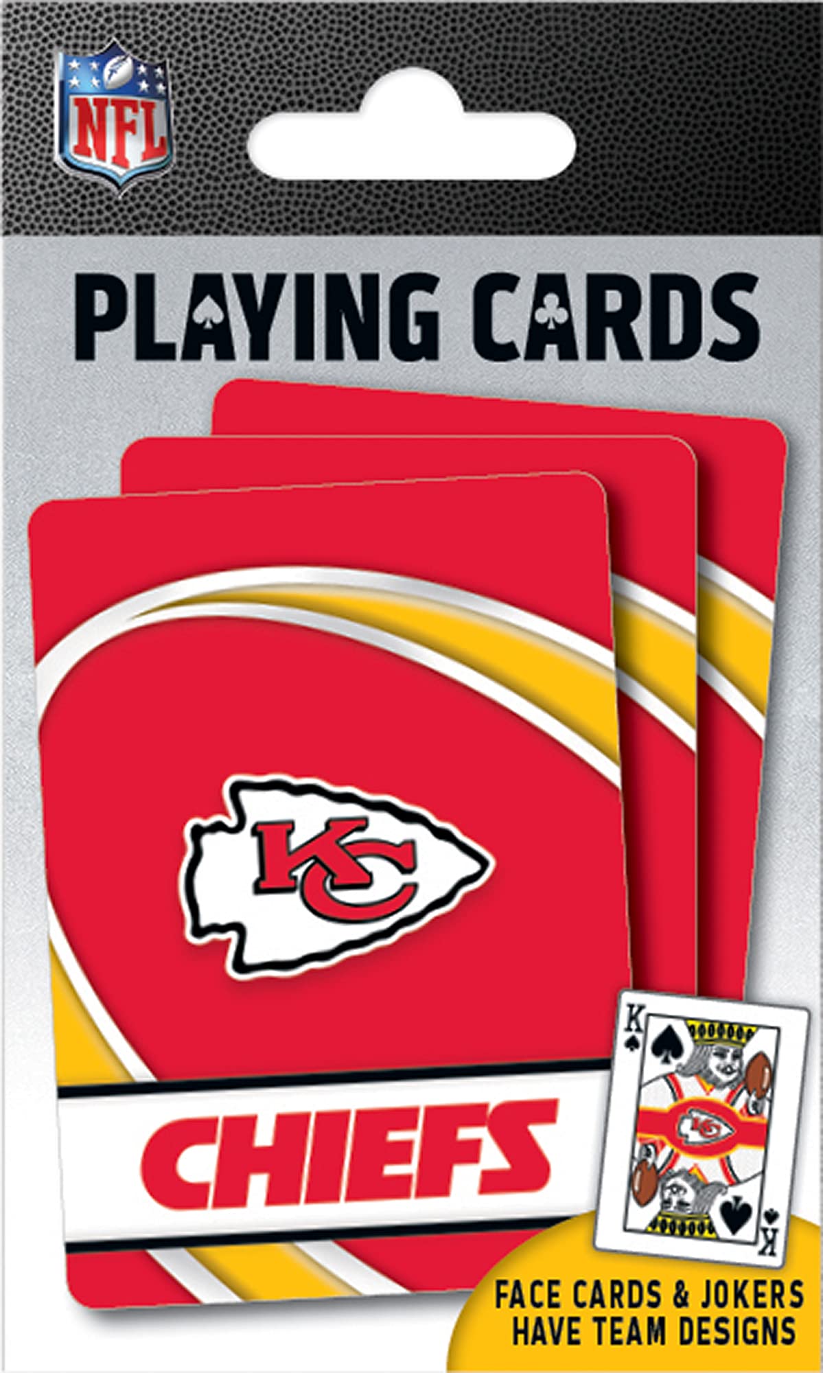 Masterpieces - Nfl Playing Cards, Officially Licensed Kansas City Chiefs Football Deck, Family Games For Adults And Kids, Standa