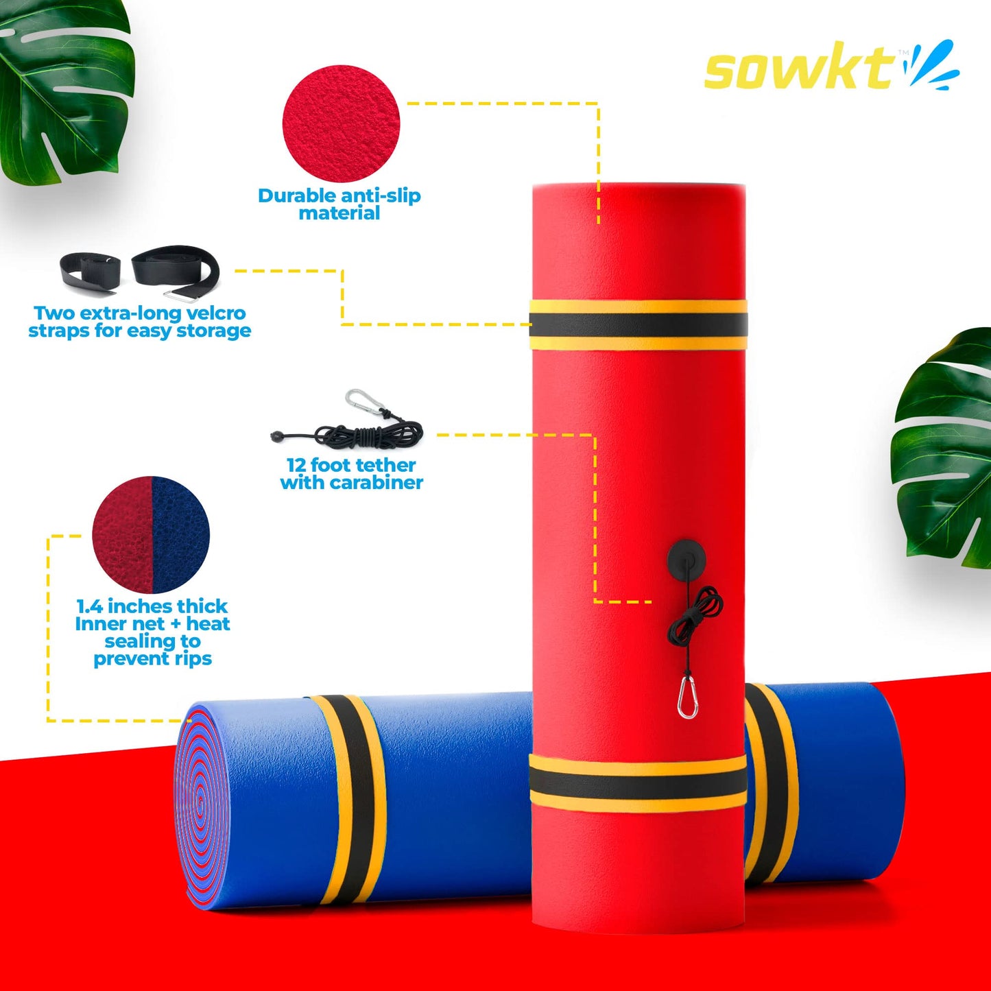 Sowkt Lily Pad Floating Mat (9X6 Ft) - Made In Usa - Premium Floating Water Mat For The Lake And Boating - Giant Floating Water