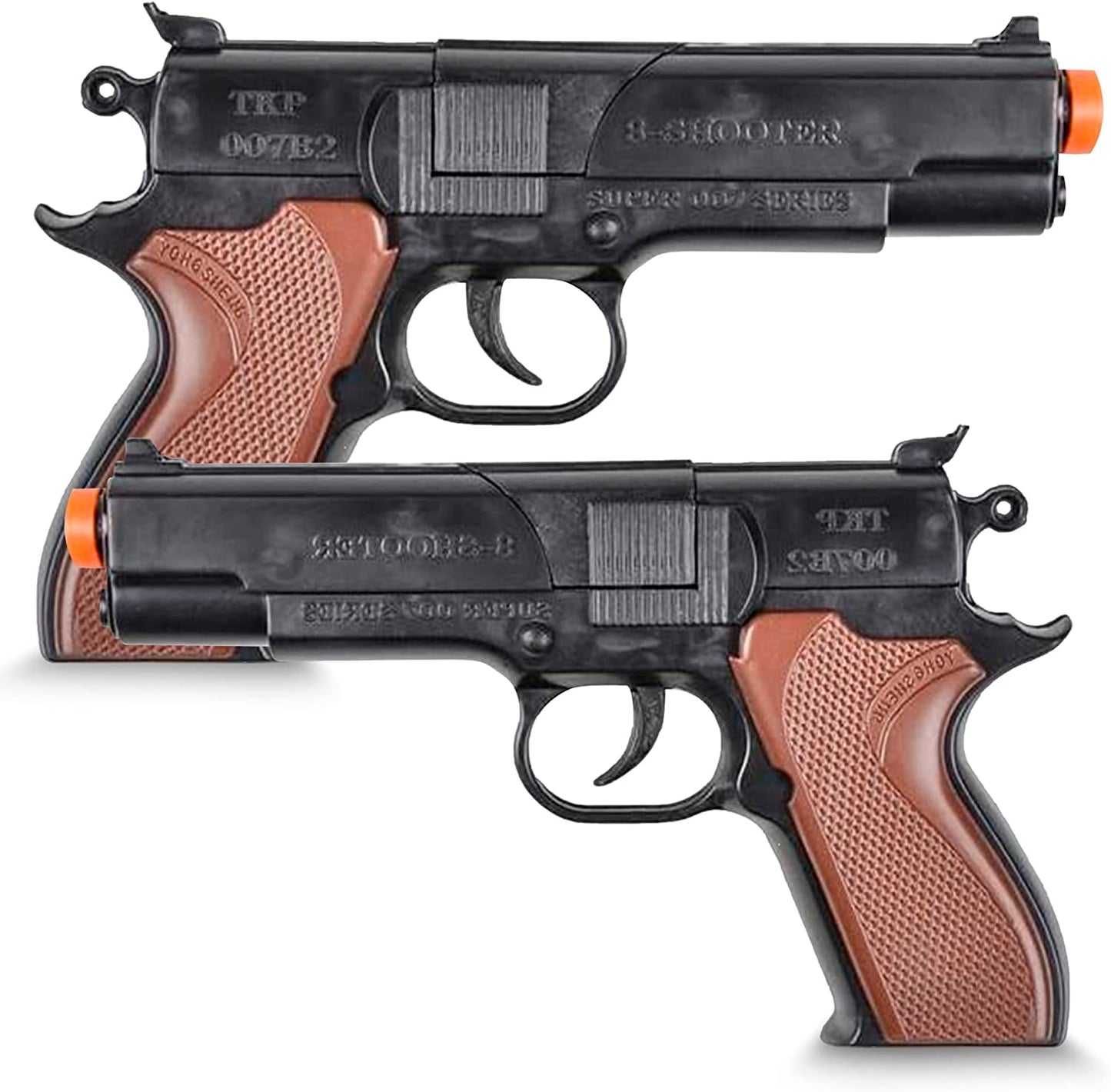 Cap Plastic Pistol Toy Gun For Kids - (2) Pistols Per Order - Kid Safe For Action Fun - Birthdays, Holidays, Prizes, Costume Acc