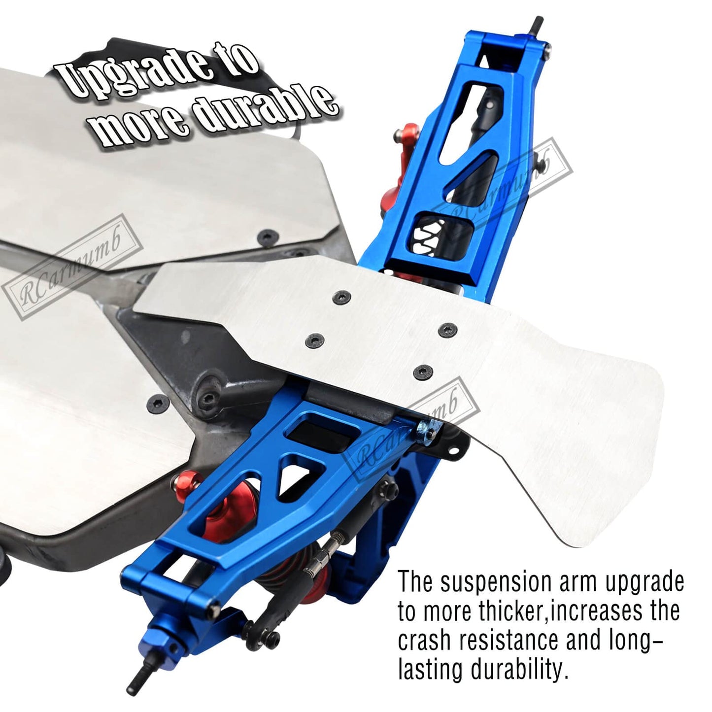 Rcarmumb Alloy Front Rear Suspension Arm & Steering Blocks Caster Blocks C-Hubs Stub Axle Carriers Upgrades Part for 1/10 Slash
