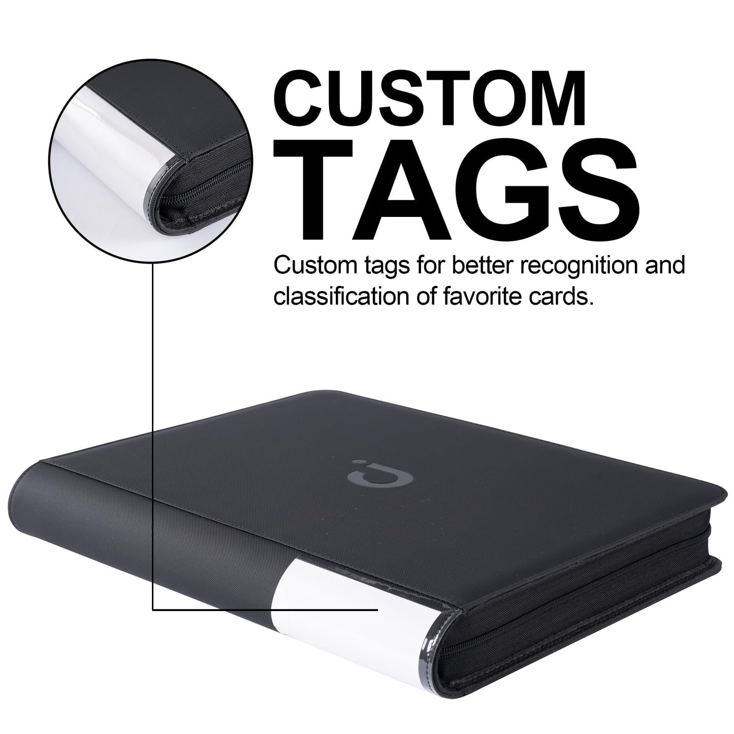 D DACCKIT Toploader Binder Holds 288 Toploaders - 9-Pocket Top Loader Binder for 3 x 4 Rigid Card Holders for Trading Cards or Sports Cards(Classic Black Model A)