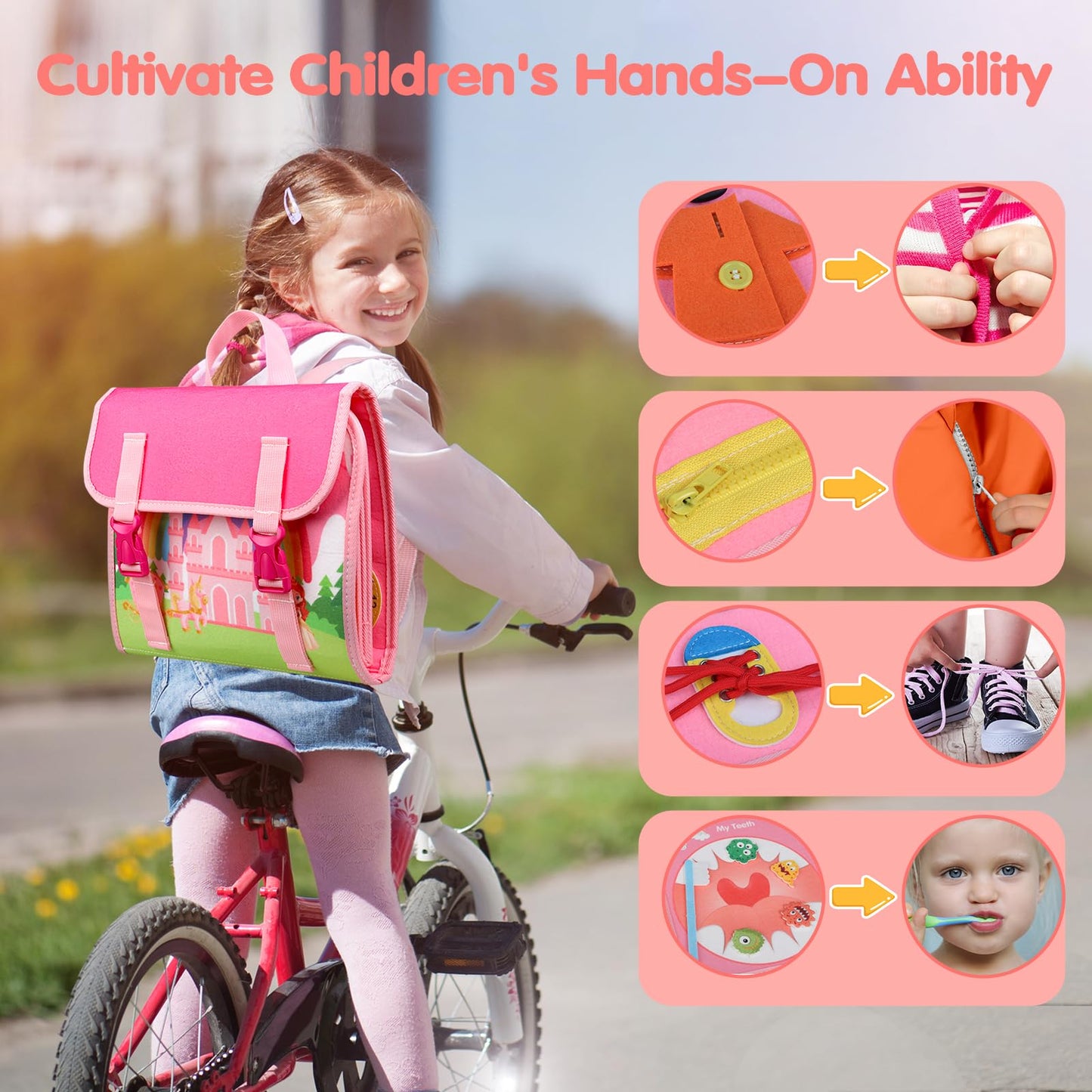 Busy Board Montessori Toys For 1 2 3 4 Year Old Girl Birthday Gift, Preschool Educational Activities Busy Book For Learning Fine