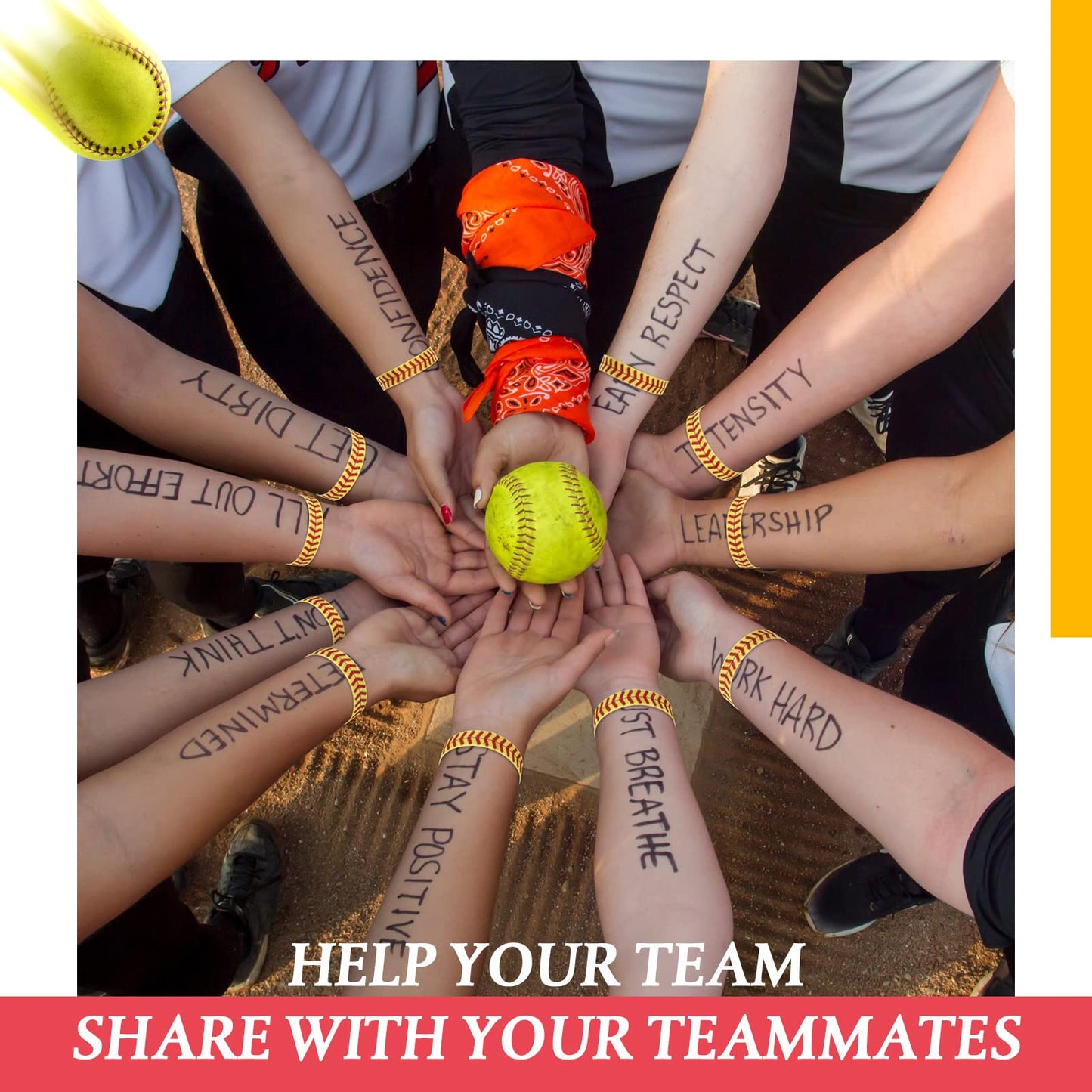 LEIFIDE 148 Pcs Softball Gift Softball Party Favors Makeup Bag Bracelet Keychain Stickers Hair Ties for Sport Birthday Decoratio