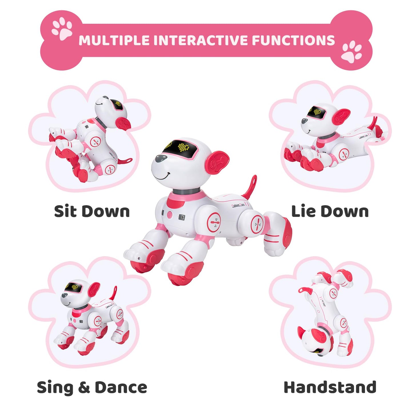 Zreswap Remote Control Robot Dog Toy: Programmable Robotic Puppy for Kids Smart Interactive Robot Pet Dog Dancing Singing Stunt