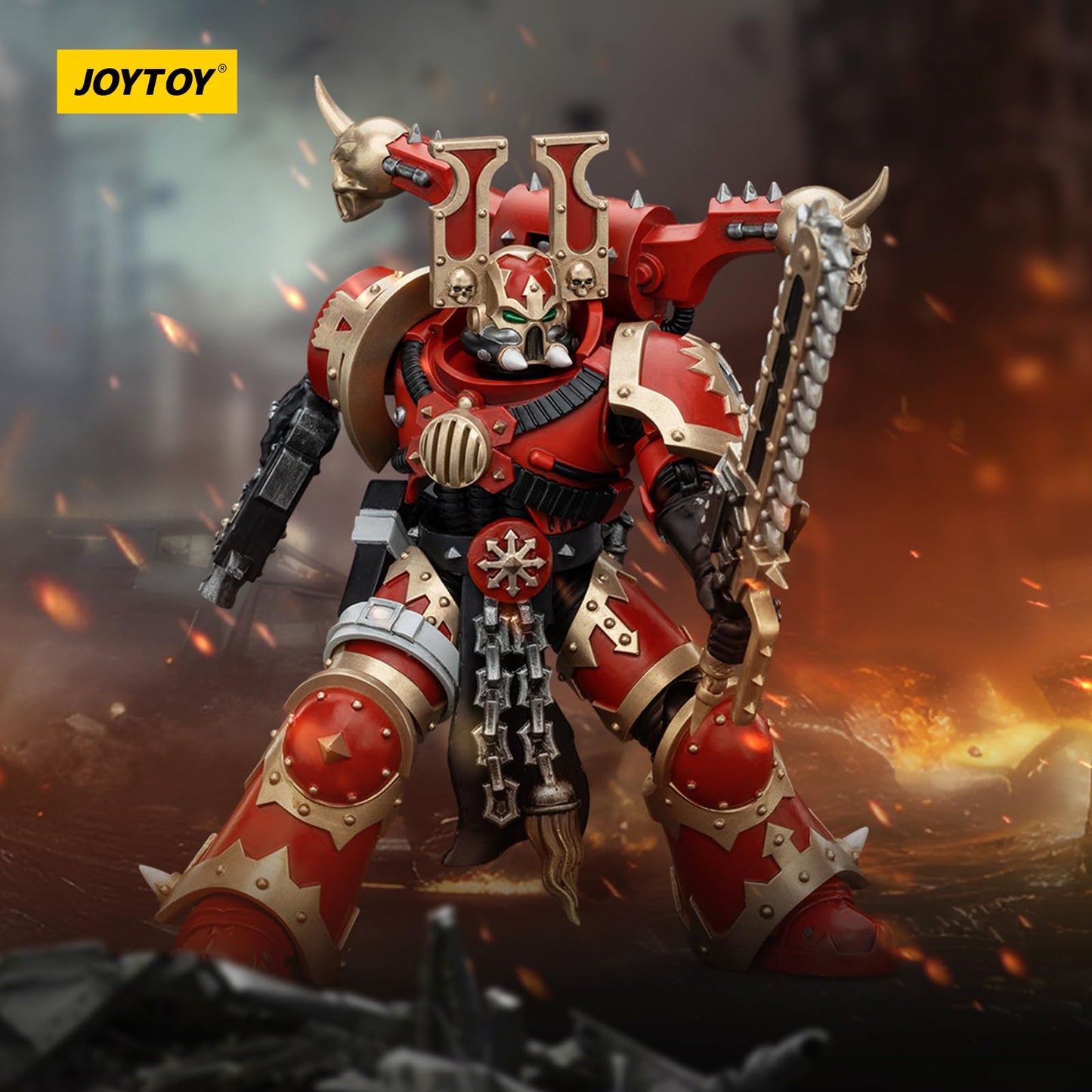 Joytoy Warhammer 40K World Eaters, World Eaters Khorne Berzerker 5 1/18 Action Figure, Dedicated To You Who Love Collecting