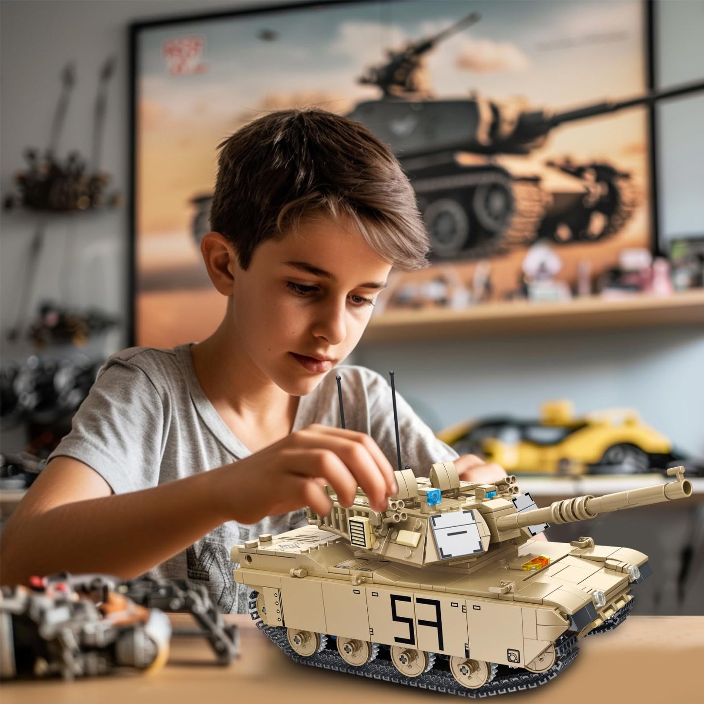 Bestmoment Military M1A2 Rc Tank Building Toys -1096 Pcs Ww2 Army Military Toys Building Blocks For Adults, World Of Tanks Build