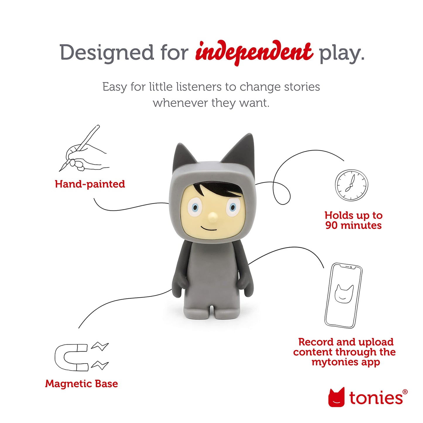 Tonies Creative Audio Character - Gray/Light
