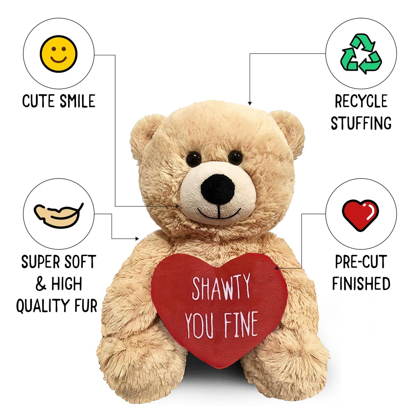 Witty Enterprise 10" Teddy Bear - Funny Couples Gift, Cotton, Beige - Perfect for Engagement, Valentine's, Anniversary, Wedding