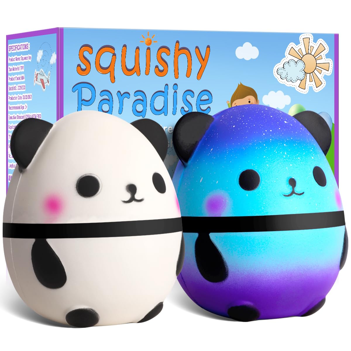 Jumbo Squishies Panda Squishy Toys - 2 Pack Kawaii Cute Panda Squishy Slow Rising Cream Scented Squishies Jumbo Stress Reliever Toys For Boys And Girls Birthday Party Supplies