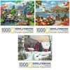 Bits And Pieces – Value Set Of Three 1000 Piece Jigsaw Puzzles For Adults – Seasonal Scenic Jigsaw Puzzles By Artist Alan Giana, Completed Puzzle Size: 20' X 27'