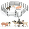 Farm Animal Toys, Realistic Farm Animal Figurines And Fence Playset, Includes Cow Pig Donkey Goat, Birthday Christmas Animal Gif