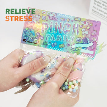 Taba Squishy Toys Cat Paw Squishy Toys Cat Paw Squeeze Toys Fidget Toys Silicone Squeeze Toy for Stress Relief Cute Soft Squeeze Fidget Toys Party Favors Gift for mature-themed (Purple-Love)