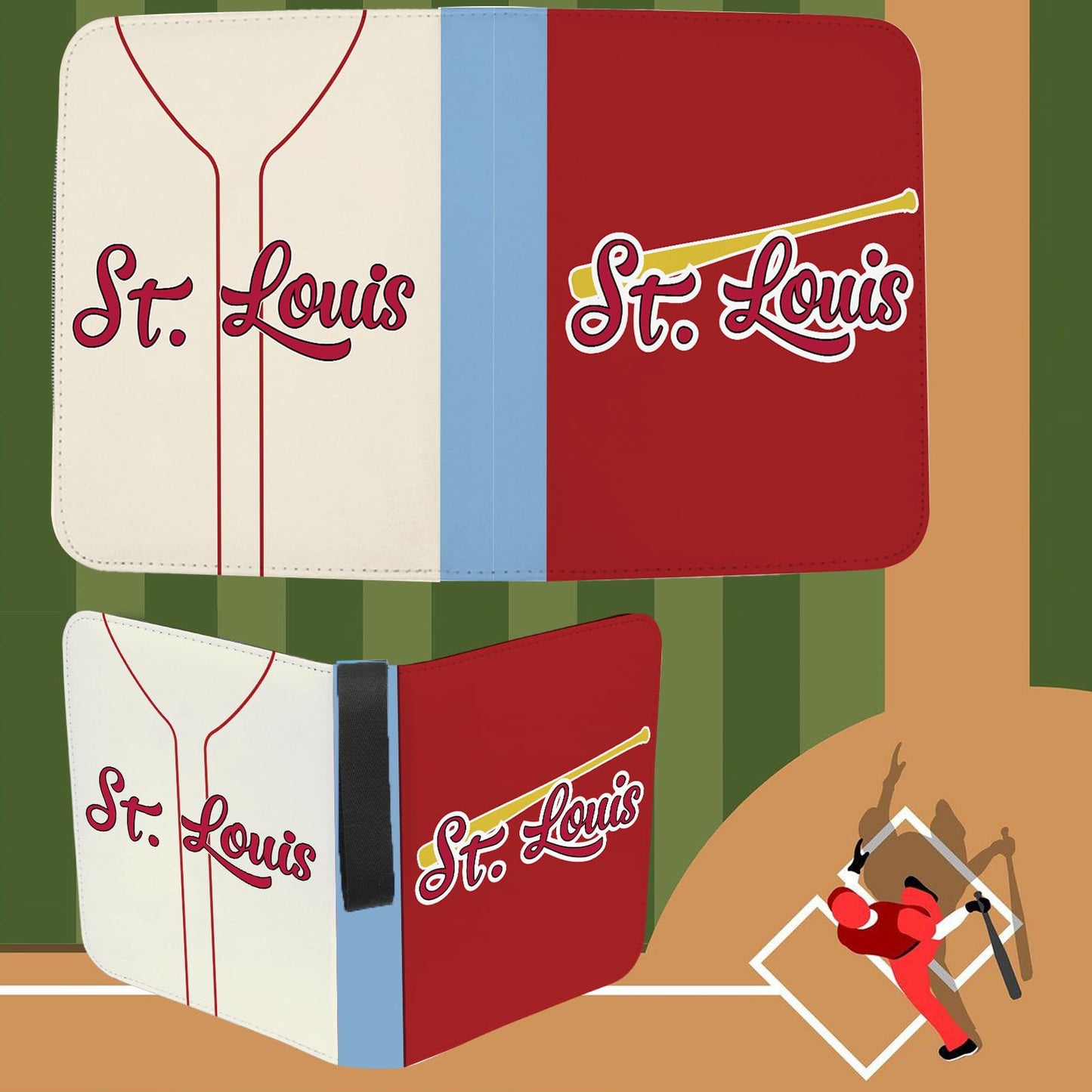 Baseball Card Binder With Sleeves 900 Pocket, St. Louis Baseball Trading Card Holder Baseball Collector Album Sports Trading Car
