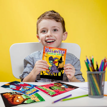 Omgouue 36Pcs Halloween Coloring Books Kids Spooky Cute Halloween Coloring Book For Kids All Ages Indoor Activities At Home Party Favors Gift Supplies