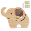 Wooshwa Elephant Piggy Bank For Kids, Wooden Money Bank For Boys Girls Toddler, Unbreakable Bills And Coins Cash Box, Creative S