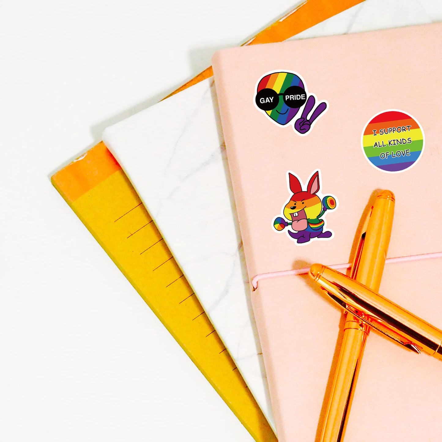 MEPLUM Pride Stickers - 200 PCS Rainbow Vinyl Stickers for LGBTQ, 2-3.5 inches, Model TZ-CH-A