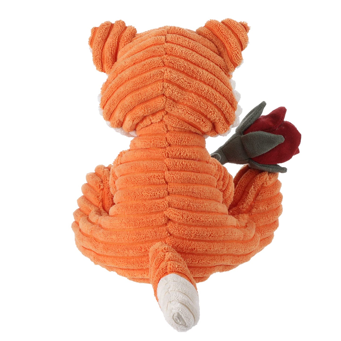 Apricot Lamb Toys Plush Corduroy Orange Fox With Rose Stuffed Animal Soft Cuddly For Kids Girlfriend Mother'S Day Valentine'S Day, 8.5 Inches