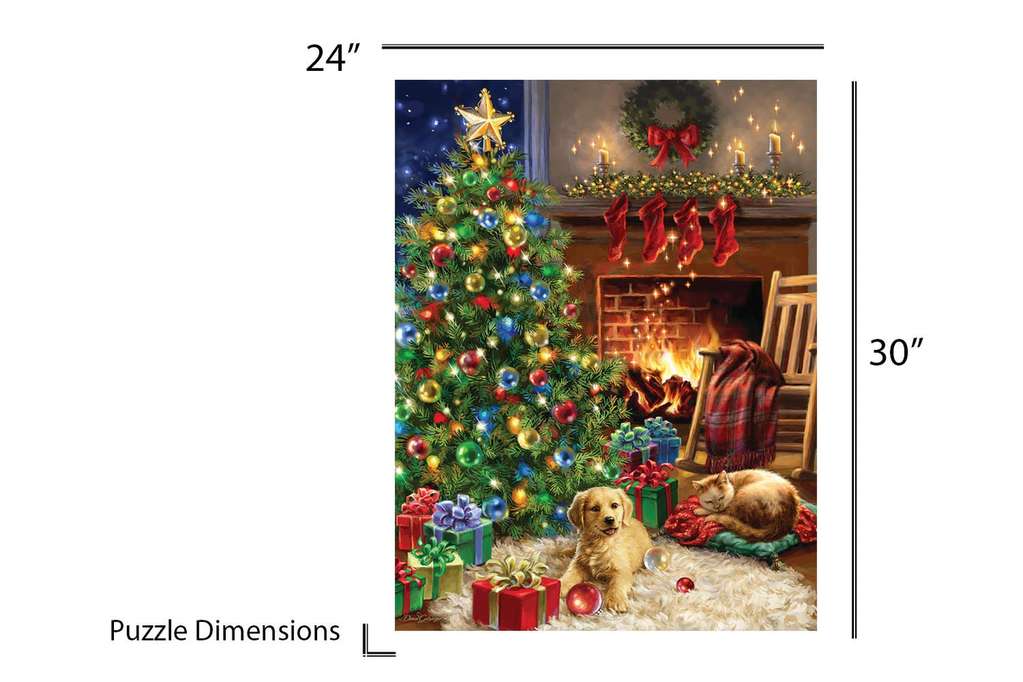 Springbok - Christmas Morning - 1000 Piece Jigsaw Puzzle- Classic Scene Of A Cozy Christmas Morning Under The Tree Is Colorful And Relaxing