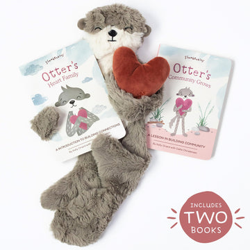 Slumberkins Otter Snuggler & 2 Board Books Complete Set Bundle | Promotes Family Bonding, Building Connections & Acceptance | Social Emotional Learning (Otter Snuggler Plush + 2 Board Books)