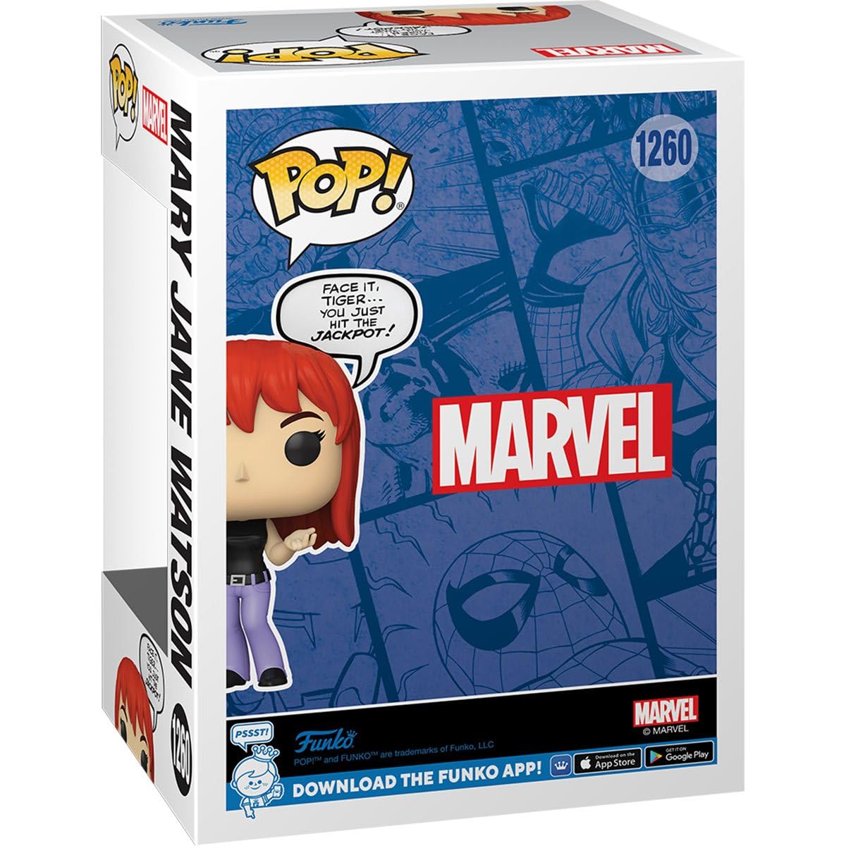 POP Marvel Spider-Man Mary Jane Watson Vinyl Figure 3.75" Multicolored with Box Protector Case C10597121