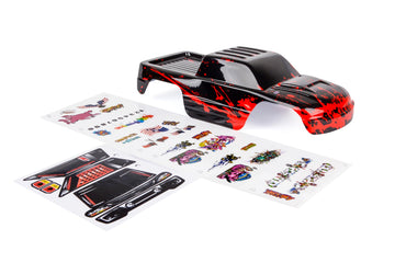 SummitLink Custom Body Compatible for 1/10 Scale RC Car or Truck (Truck not Included) (Muddy Red Over Black)