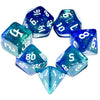 Galaxy Dice Set| Dark Blue Mix Cyan Crystal DND Dice Set for Board Game