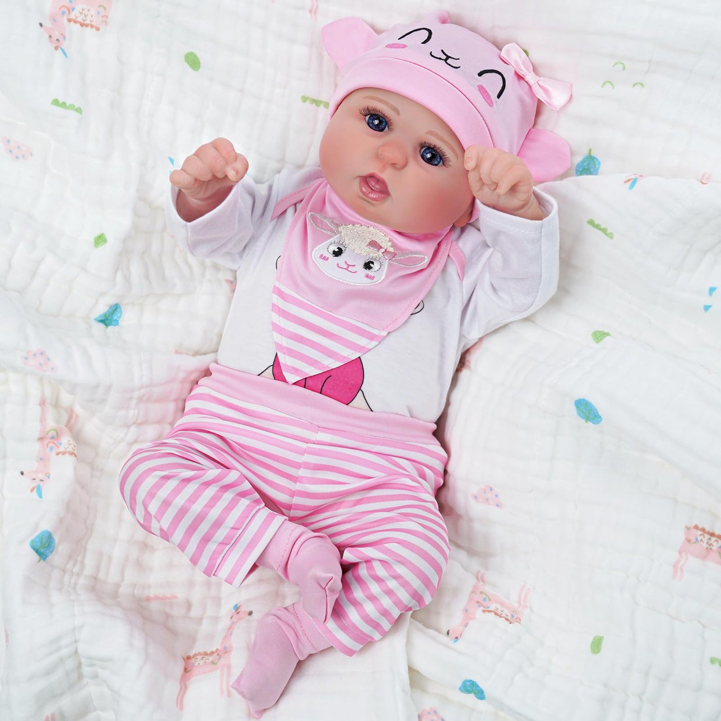 Babeside 5 Pcs Reborn Baby Doll Clothes 20 Inch Outfit Accessories Set For Reborn Baby Dolls 17-22 Inch Baby Dolls Girls Baby Cl