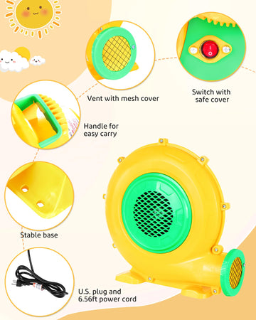 Step4Fun Bounce House Air Blower for Inflatables, 480 Watt ETL Certified Electric Blower, Perfect for Inflatable Bounce House Wa