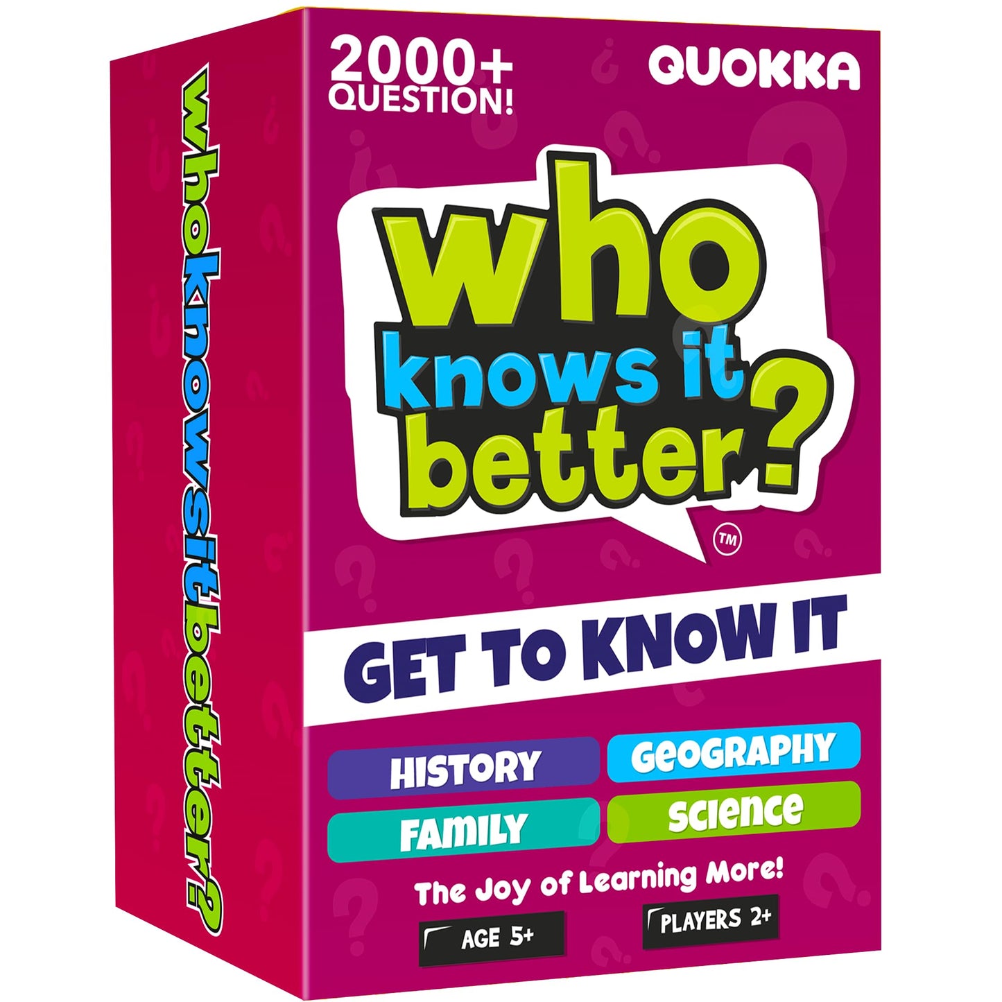 Quokka Who Knows Better? - Set 4 In 1 - Family Card Trivia Game | Fun Learning & Educational Questions For Families | Suitable For Boys & Girls