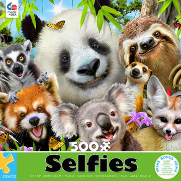 Ceaco - Selfies - Panda & Friends Selfies - 500 Piece Jigsaw Puzzle