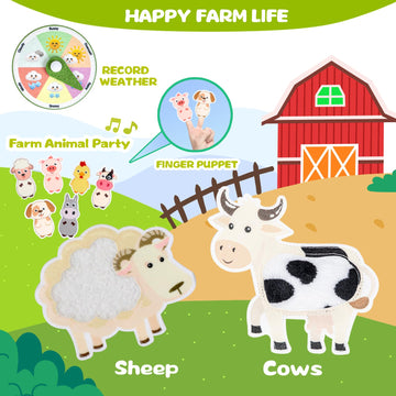 Quanquer Farm Busy Book With Talking Flash Cards For Toddlers 1-3 - Montessori Busy Board For Boy Girl Birthday Gift - Learning Educational Toys With 224 Sight Words - Airplane Car Toddler Travel Toys