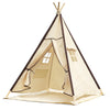 Lavievert Natural Canvas Teepee Tent for Kids, Foldable Teepee Play Tent with A Water Resistant Bottom Mat, Present Playhouses f