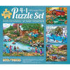Bits And Pieces - 4-In-1 Multi-Pack 300 Piece Jigsaw Puzzles For Adults - River Escapades By Artist Mary Thompson, Completed Puz