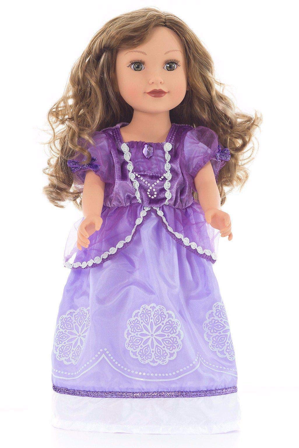 Little Adventures Amulet Princess Doll Dress - Doll Not Included - Machine Washable Child Pretend Play And Party Doll Clothes With No Glitter Purple