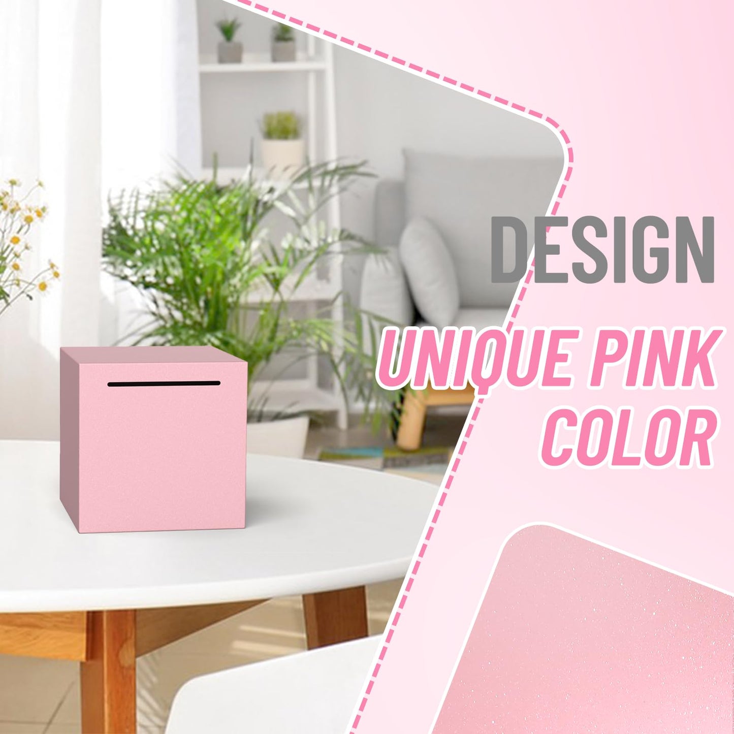 Adults Piggy Bank Must Break To Open, Unbreakable Stainless Steel Piggy Bank For Adults, Metal Savings Box For Cash Saving (Pink