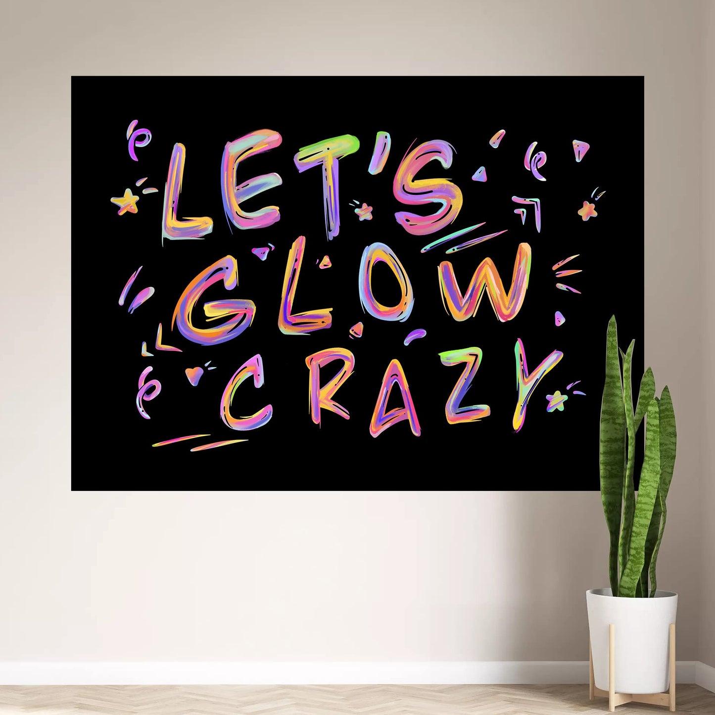 Ralxion Glow In The Dark Party Supplies Neon Party Backdrop Glow Party Supplies And Decorations Let'S Glow Backdrop Blacklight R