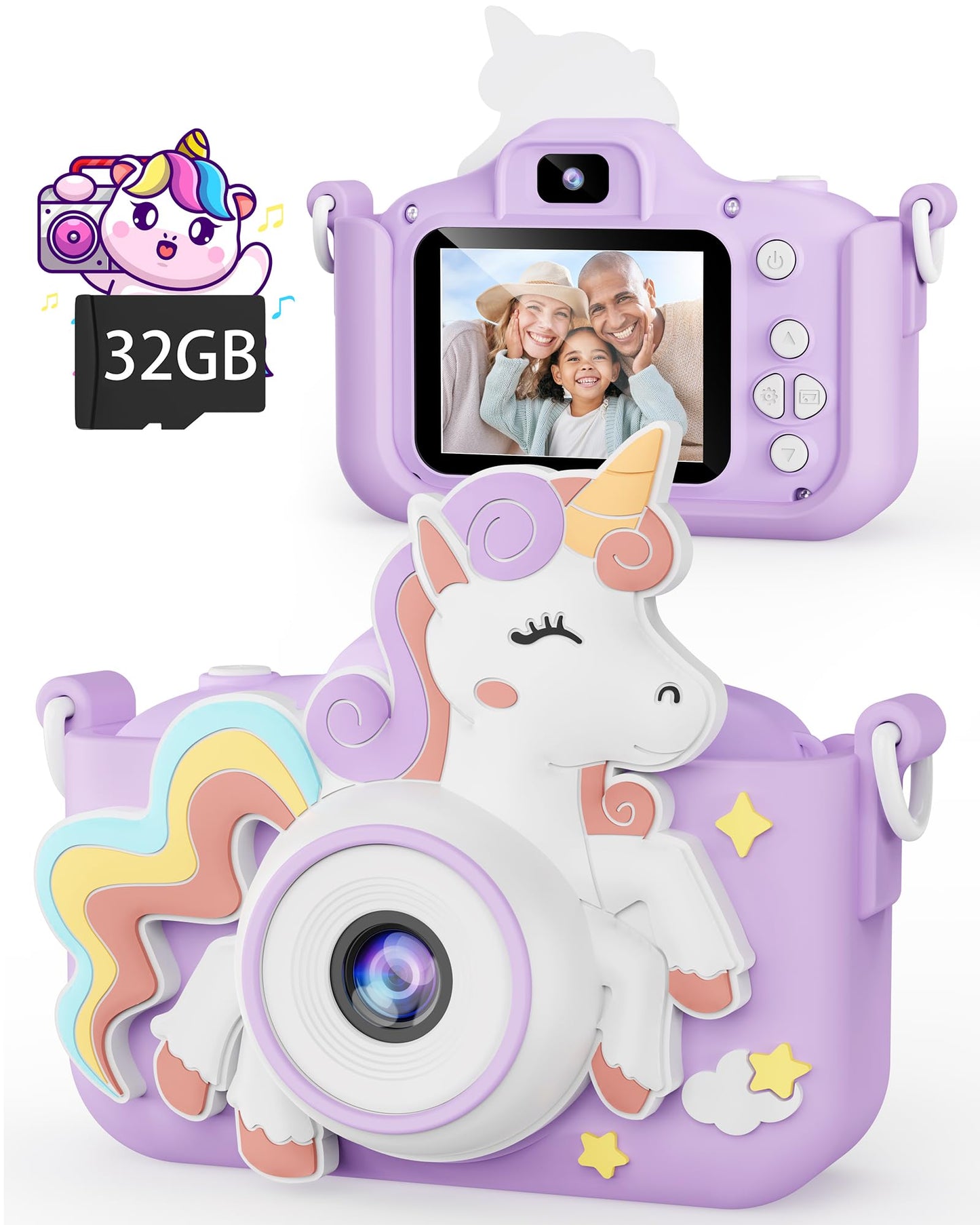 Kikapabi Kids Camera, Unicorn Toys For Girls Boys Age 3-8, Christmas Birthday Gifts For Girls Age 3 4 5 6 7 8, Digital Camera Wi