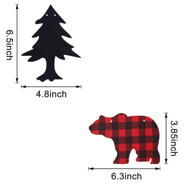 4 Pieces Lumberjack Party Theme Banner Decoration Supplies Buffalo Garland Woodland Animal Camping Banner For Hunting Party Birthday Party