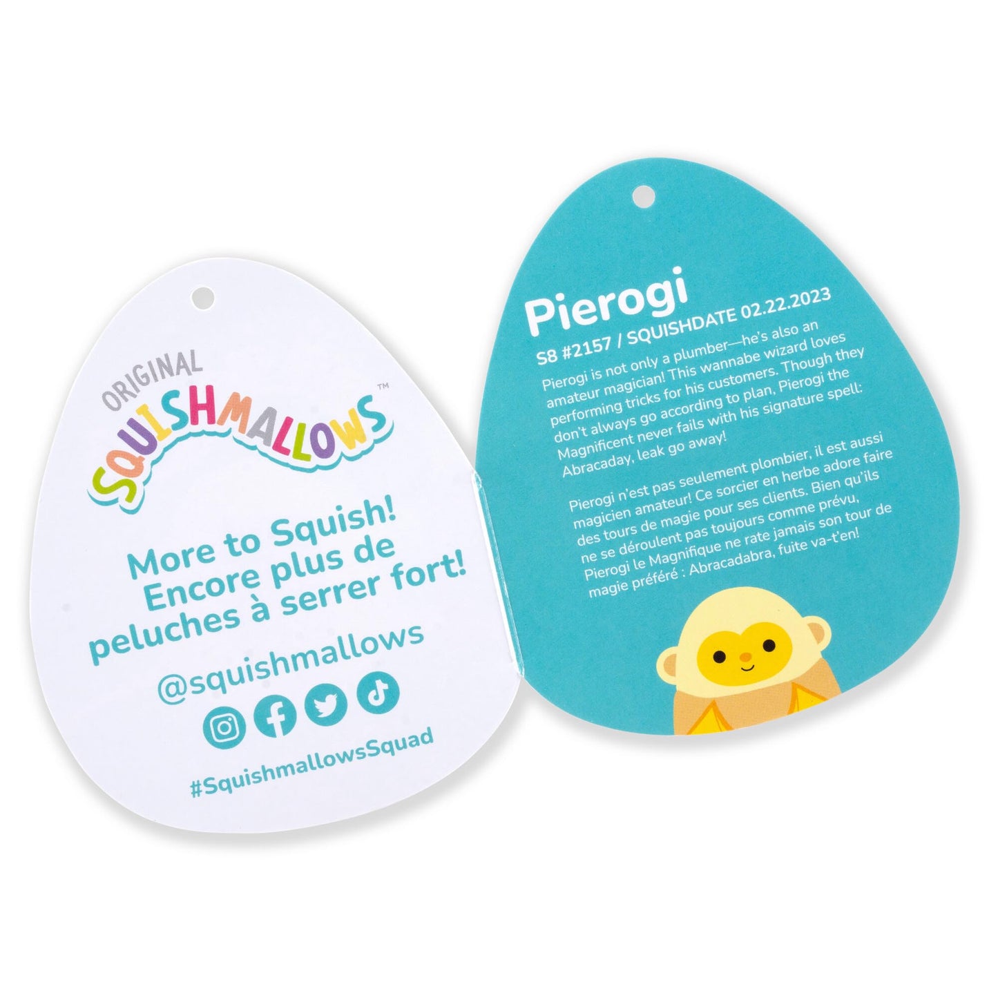 Squishmallows Original 8-Inch Pierogi Banana Monkey Plush - Soft, Adorable Plush Toy by Jazwares