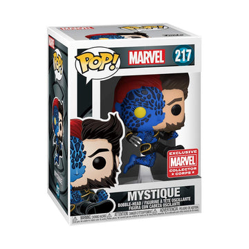 Pop! Marvel Collector Corps Exclusive Transforming Mystique #217 W/ Protective Case