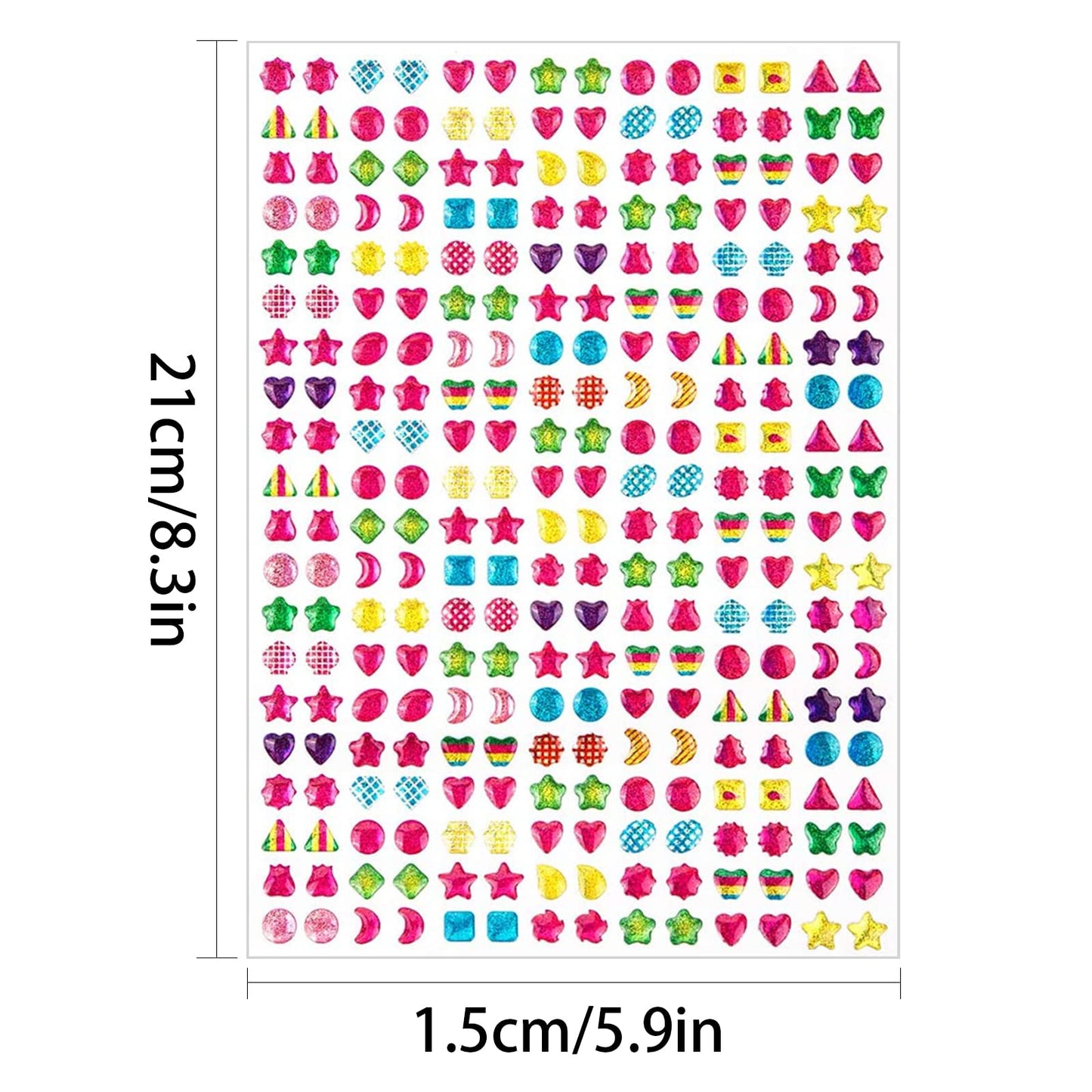 Maiousu Store 2000+ Stick On Earrings 3D Gem Stickers Earrings Self-Adhesive Glitter Craft Crystal Stickers Girls Sticker Earrin