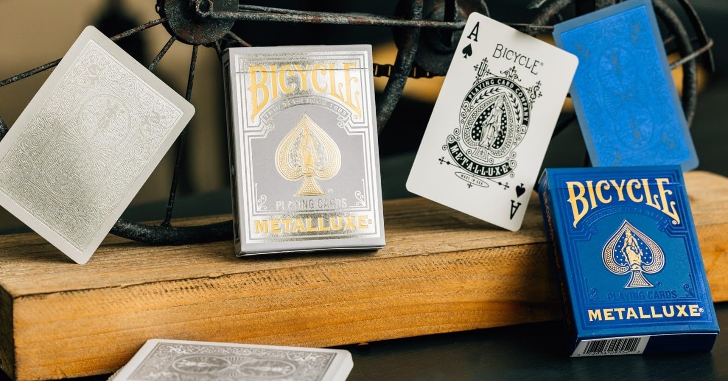 Bicycle Metalluxe Blue Playing Cards - Premium Metal Foil Finish - Poker Size